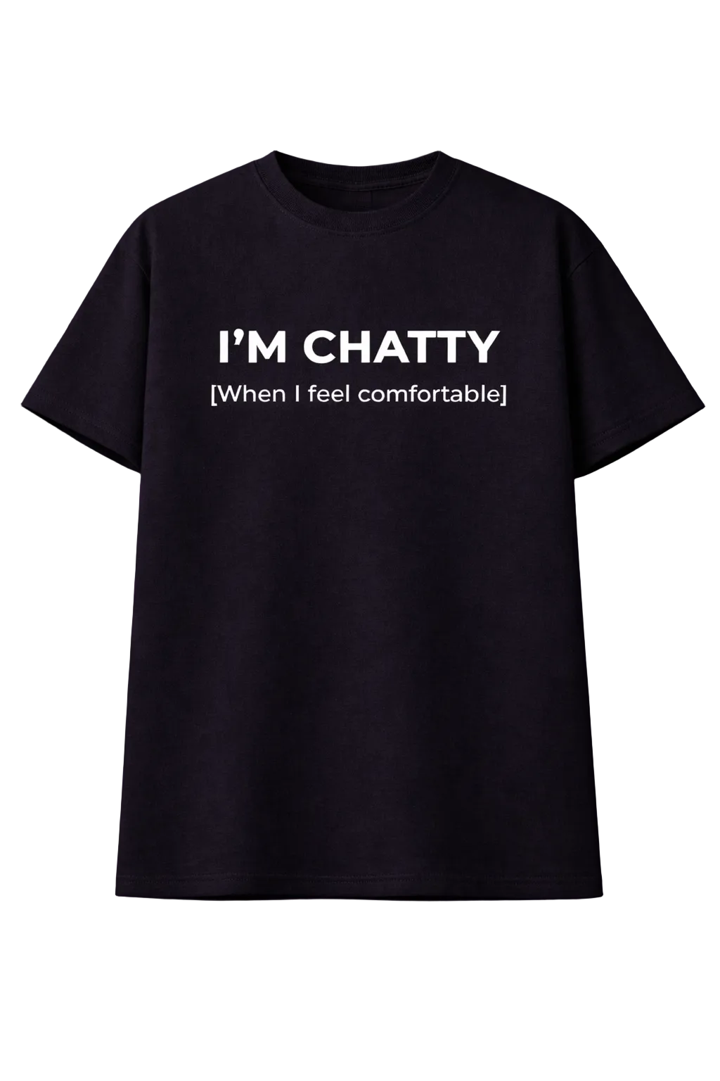 Social Ambivert Black Oversized T-shirt