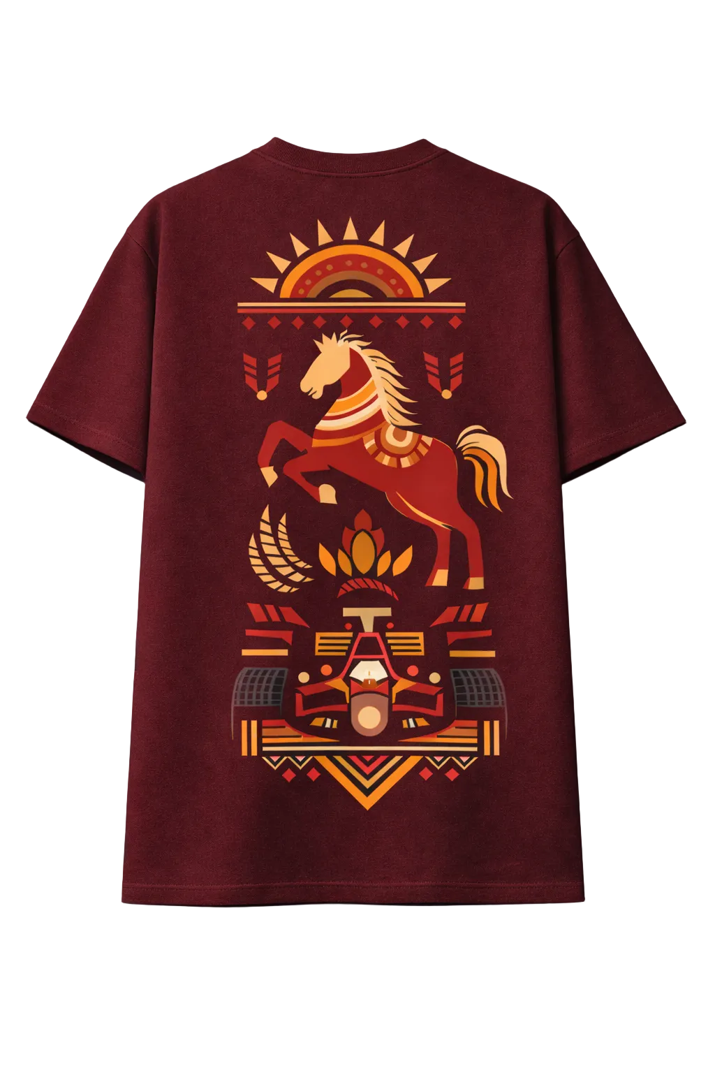 रफ़्तार  Deep Red Oversized T-shirt